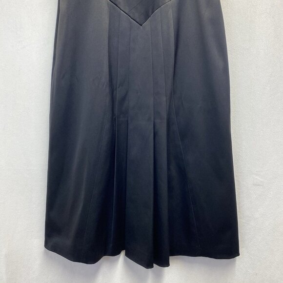 BCBG Paris Adjustable Straps Body Con Lined Dress Women Sz 6 Black Side Zipper - Picture 13 of 16